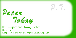 peter tokay business card